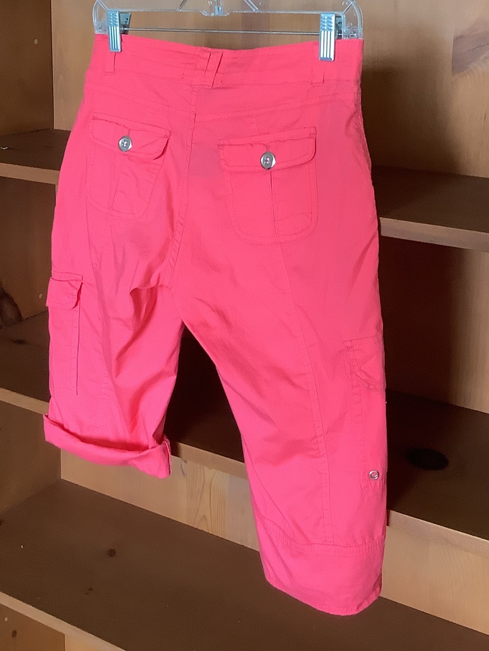 Y2K INC International Concepts Coral Roll Tab Cargo Low Rise Capri Shorts Size S - Picture 10 of 13